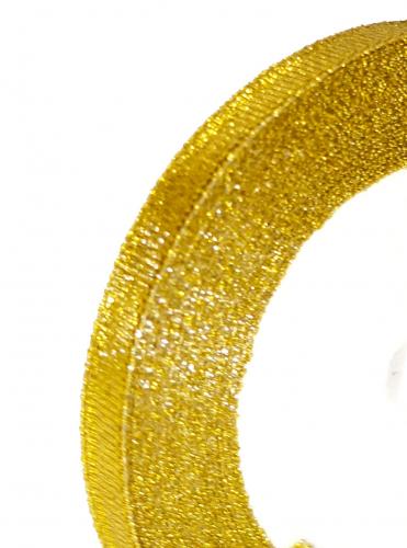 Лента золотая тканная блестящая с люрексом, ширина 10 мм., намотка 23 метра.
