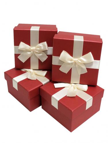Набор подарочных коробок (один размер в упаковке) А-33-6219 (Красный)