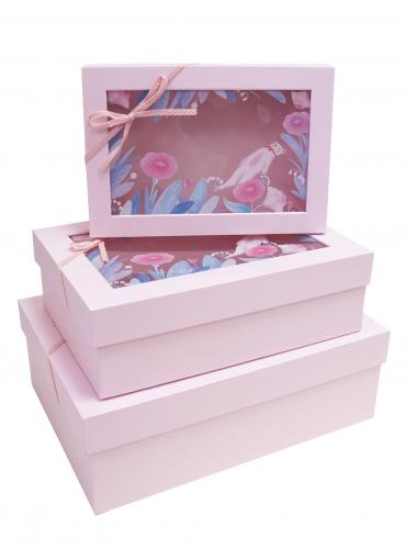 Набор подарочных коробок А-9304-73 (Розовый)