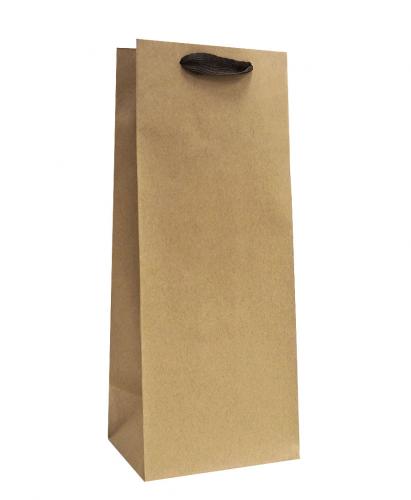 Бумажные подарочные крафт пакеты, серия "Крафт без рисунка", размер 14*35*11