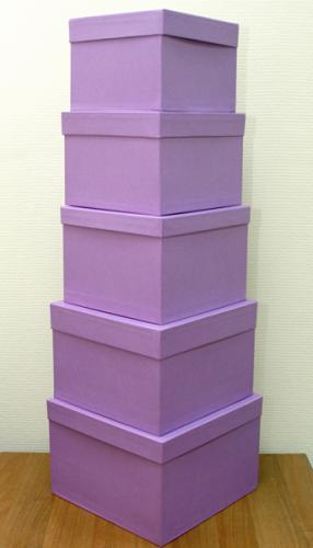 Набор подарочных коробок А-2/5 (Однотонный, цвета в ассортименте)
