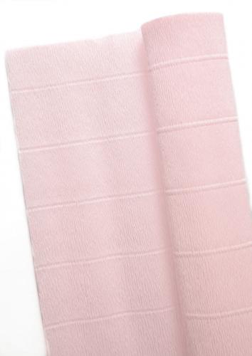 Креп бумага гофрированная бело-розовая (569)