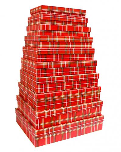 Набор подарочных коробок А-02126 (Красная шотландка)