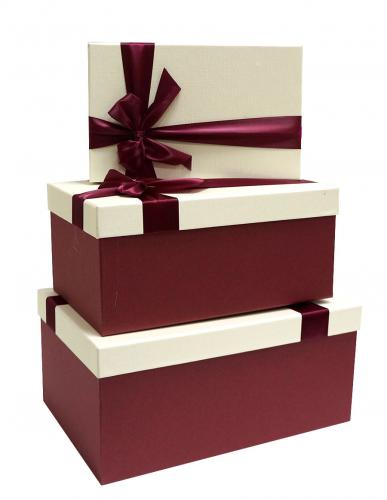 Набор подарочных коробок А-04359-3 (Молочно-бордовый)