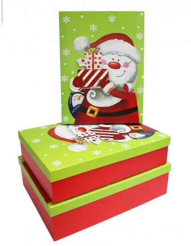 Набор новогодних подарочных коробок А-08216 (Дед Мороз)