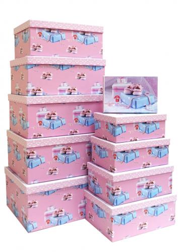 Набор подарочных коробок А-102 (Детский розовый)