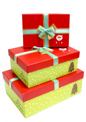 Набор новогодних подарочных коробок А-10241-8/11 (Красный)
