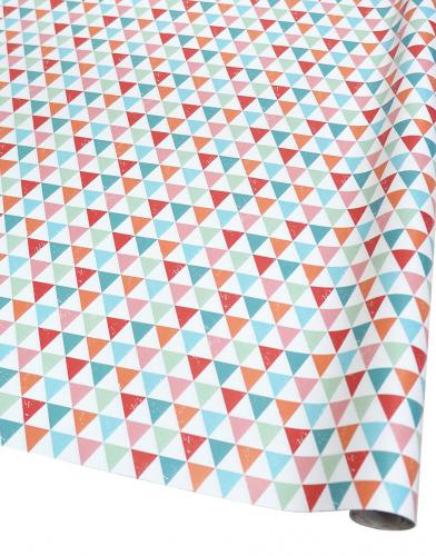 Подарочная дизайнерская бумага в листах 70см х 100см с рисунком "цветные треугольники".