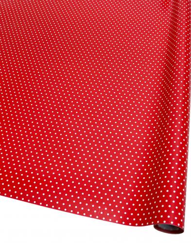 Подарочная дизайнерская бумага в листах 70см х 100см с рисунком "горошек красный"