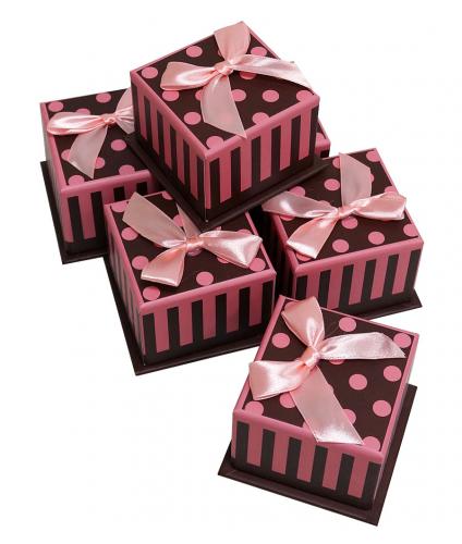 Набор подарочных коробок (один размер в упаковке) А-14810 (Бордовый)