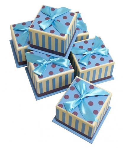 Набор подарочных коробок (один размер в упаковке) А-14810 (Голубой)
