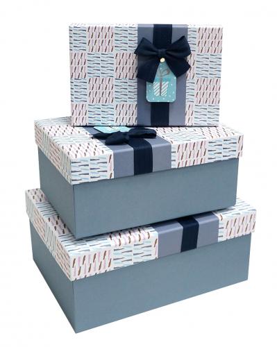 Набор подарочных коробок А-15-01725 (Серо-голубой)