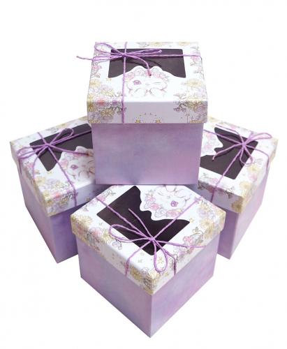 Набор подарочных коробок (один размер в упаковке) А-15-817 (Сиреневый)