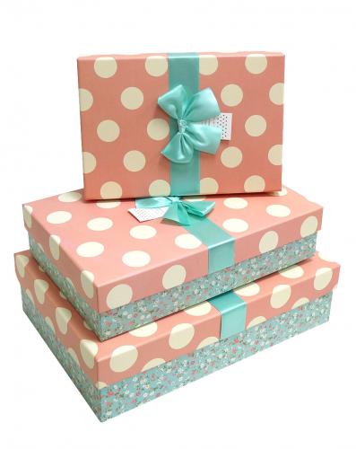 Набор подарочных коробок А-1560-523 (Персиковый горох)