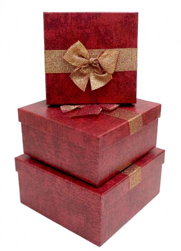 Набор подарочных коробок А-181043 (Бордовый)
