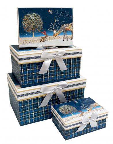 Набор новогодних подарочных коробок А-20126/128 (Олень и зайчик)