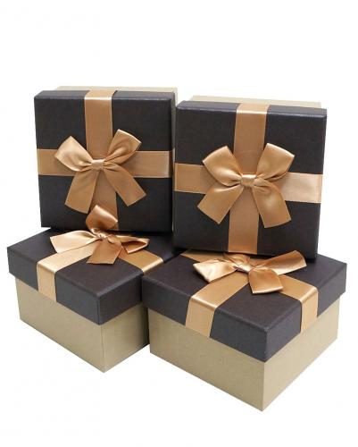 Набор подарочных коробок (один размер в упаковке) А-33-6219 (Коричневый)