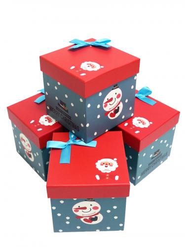 Набор подарочных коробок (один размер в упаковке) А-421018 (Снеговик красный)