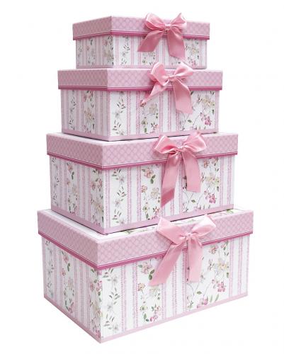 Набор подарочных коробок А-764/765 (Розовые цветы)
