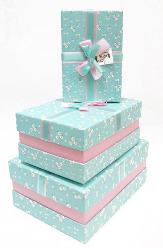 Набор подарочных коробок А-015-05-6 (Голубой)