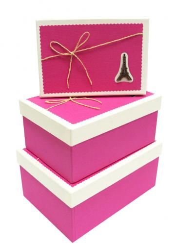 Набор подарочных коробок А-91332-15 (Ярко-розовый)