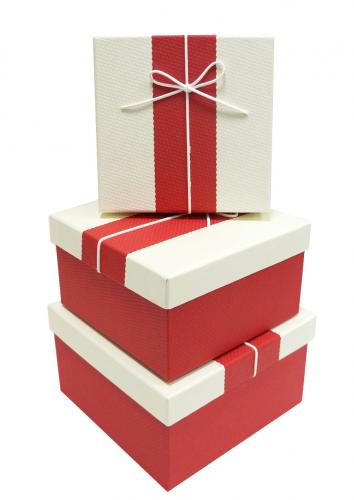 Набор подарочных коробок А-92316-21 (Молочно-красный)