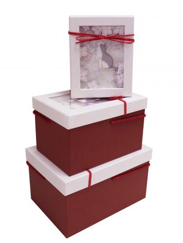 Набор подарочных коробок А-9312-36 (Бордовый)