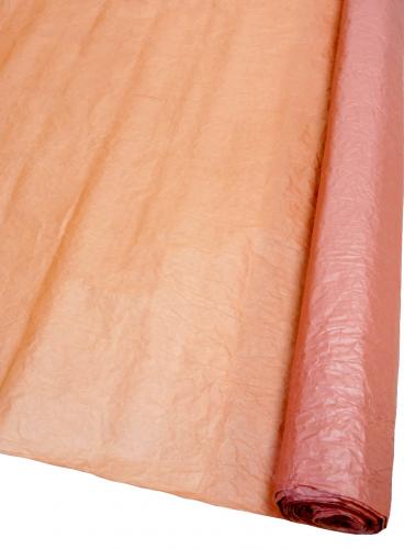 Подарочная бумага "Эколюкс" жатая двухцветная перламутровая в рулоне 70см х 5м (Коралловый/Оранжевый)