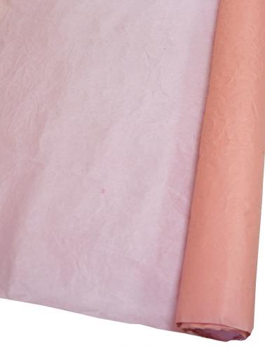 Подарочная бумага "Эколюкс" жатая двухцветная в рулоне 70см х 5м (Коралловый/Розовый)