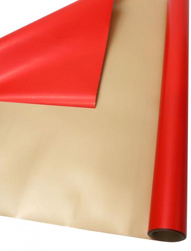 Флористическая матовая двухцветная плёнка 58см*10м (Красный/Золото)