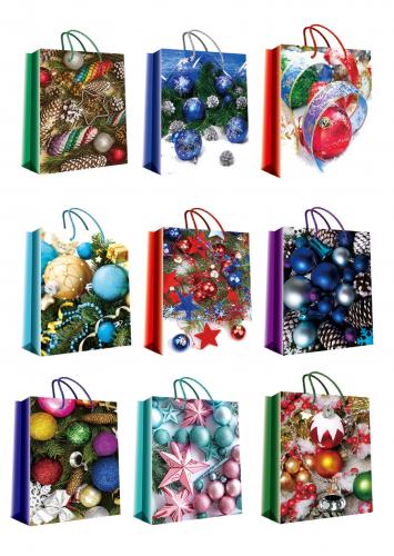 Новогодние подарочные пакеты-сумки, серия "Классика", размер 14*20*7
