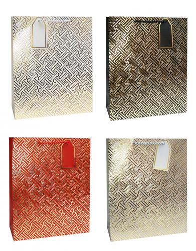 Подарочные пакеты-сумки, серия "Золотое тиснение", размер 31*42*12