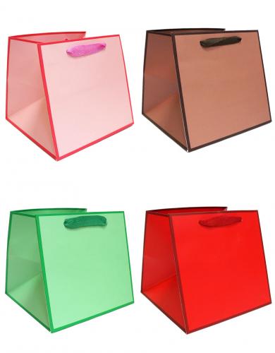 Подарочные пакеты-сумки, серия "Однотонные с каймой", размер 21*20*21