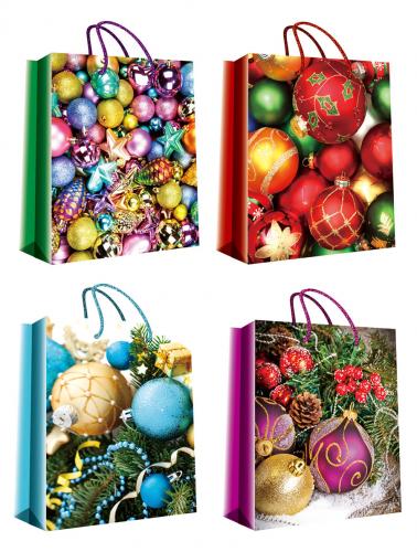 Новогодние подарочные пакеты-сумки, серия "Классика", размер 31*44*11