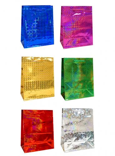 Подарочные пакеты-сумки, серия "Голография", размер 26*32*10