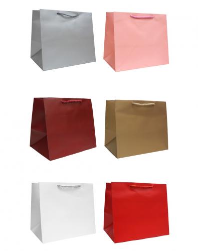 Подарочные пакеты-сумки, серия "Фактурный однотонный", размер 28*25*20