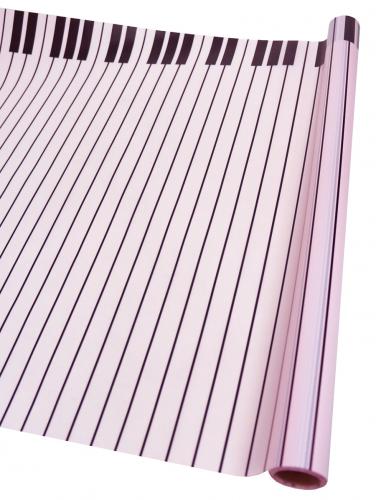 Флористическая матовая плёнка с рисунком "Пианино" 58см*10м (Розовый)