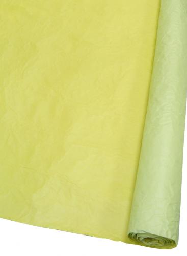 Подарочная бумага "Эколюкс" жатая двухцветная в рулоне 70см х 5м (Салатовый/Жёлтый)